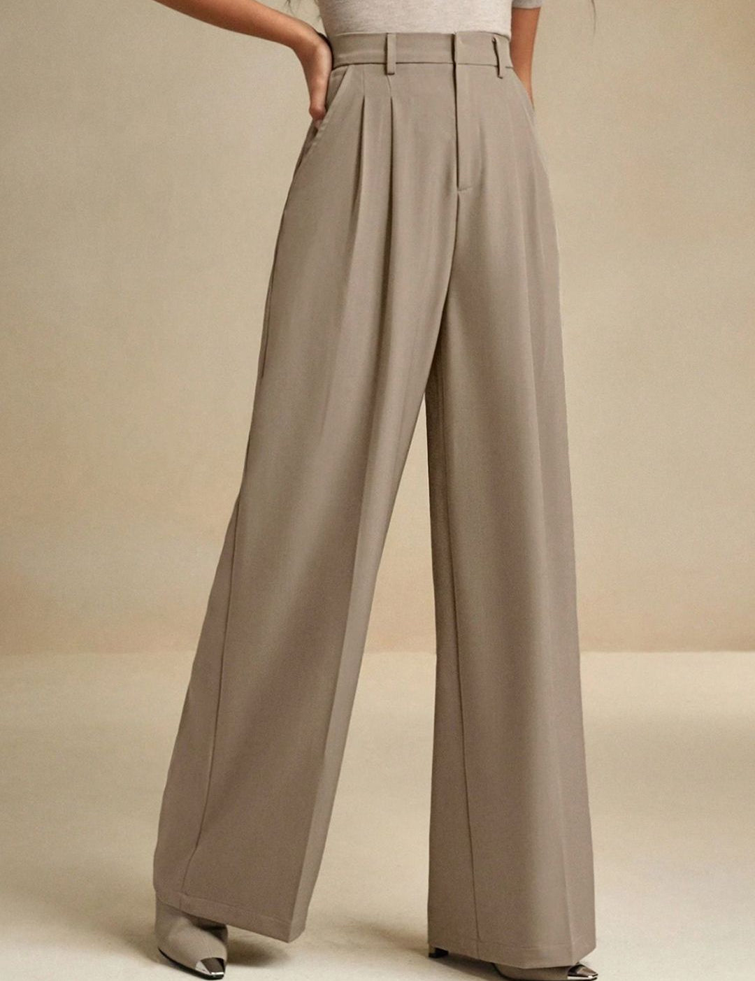 Kotty Women Relaxed Fit High-Rise Korean Pants Trousers