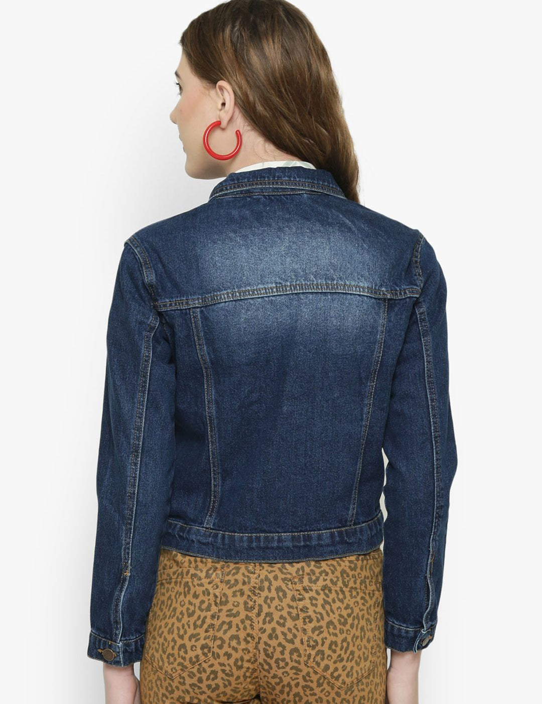 Kotty Women Blue Solid Denim Jacket