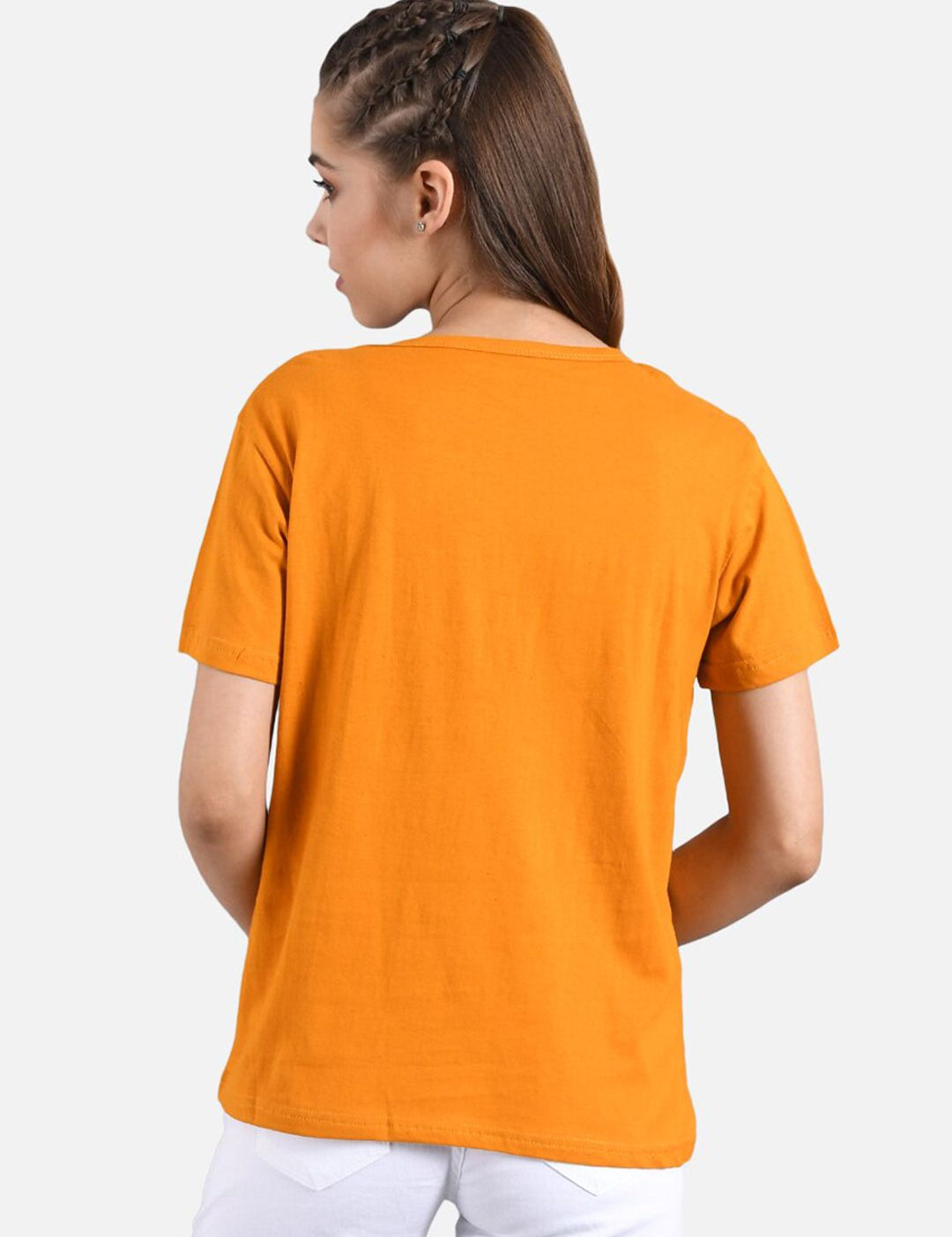 Kotty Women Pack Of 2 Yellow & Pink Printed Round Neck T-shirt