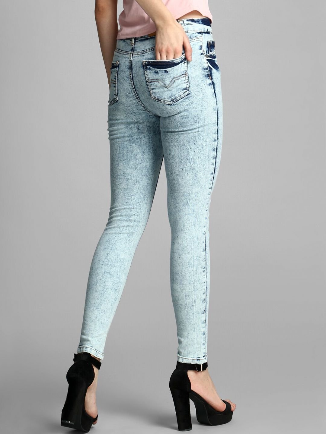 Kotty Women Blue Skinny Fit High-Rise Clean Look Jeans