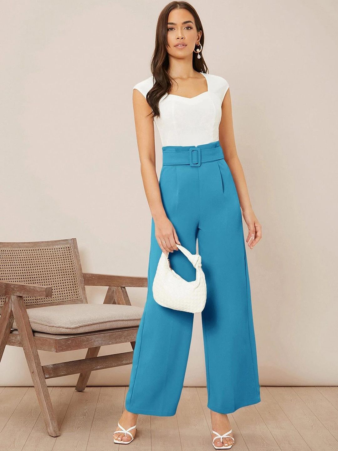 Kotty Women Pack Of 2 Relaxed High-Rise Straight Fit Easy Wash Pleated Trousers