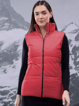 Kotty Women Mock Collar Solid Casual Puffer Insulator Jacket