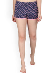 Kotty Women Purple & Pink Printed Lounge Shorts KTTSLEEPSHORTS204