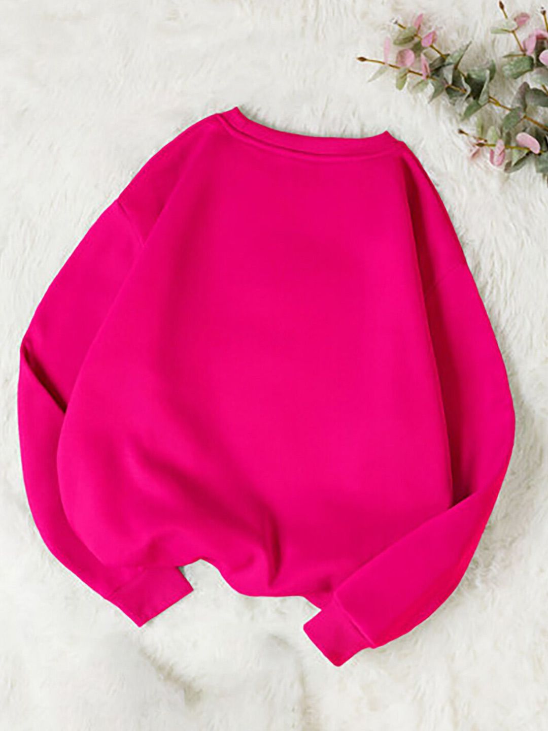 Kotty Abstract Printed Round Neck Fleece Pullover