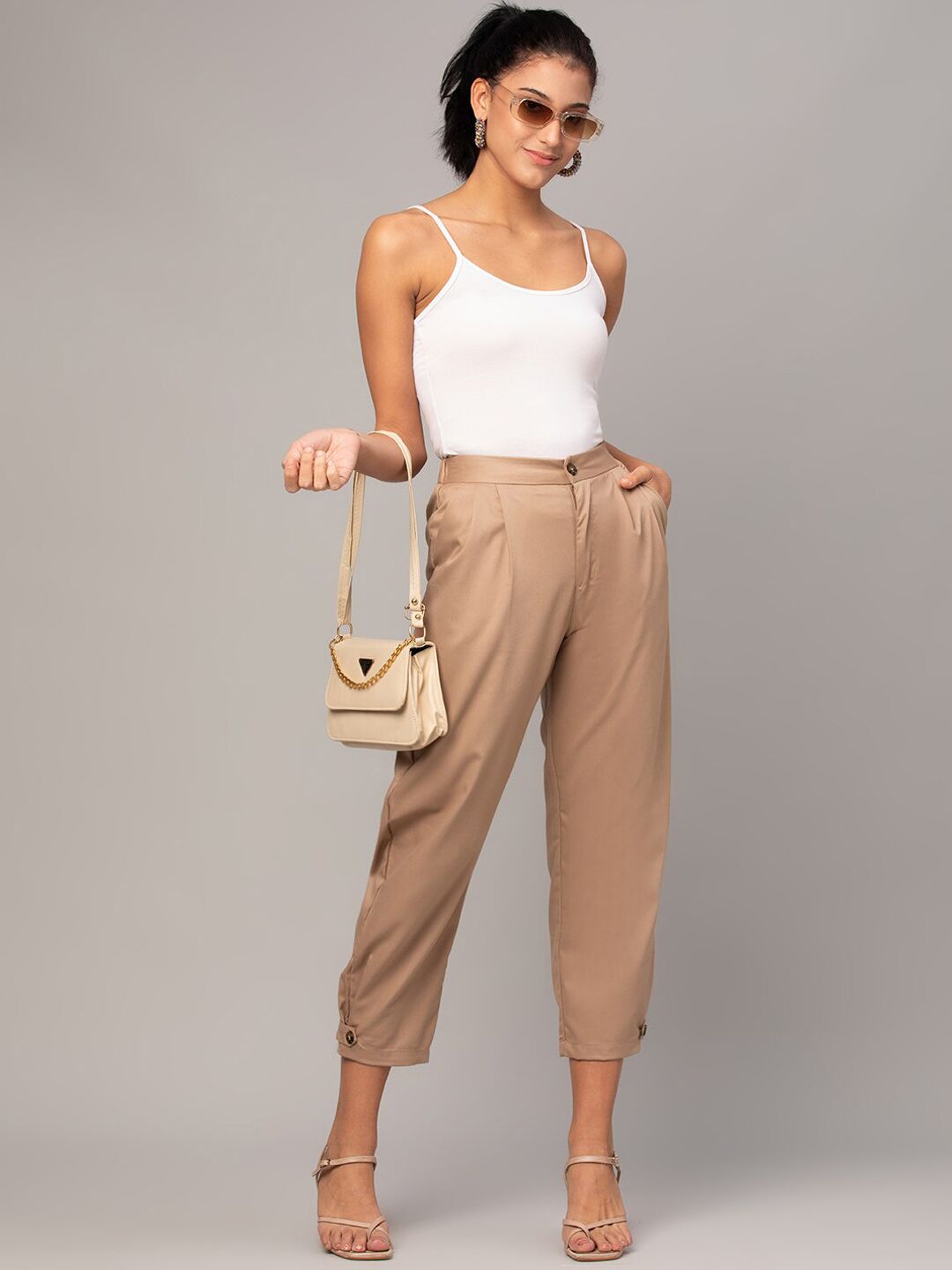 Kotty Women Relaxed High-Rise Easy Wash Pleated Trousers