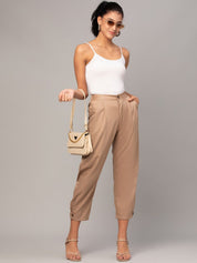 Kotty Women Relaxed High-Rise Easy Wash Pleated Trousers