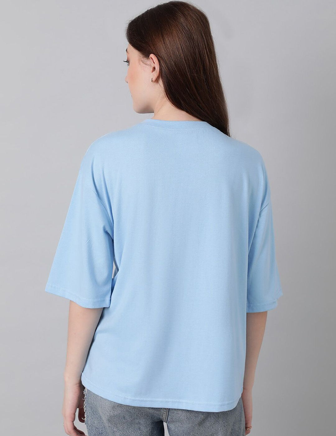 KOTTY Basics Typography Printed Drop-Shoulder Sleeves Oversized T-shirt