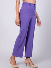 KOTTY BIZwear Women Relaxed Straight Fit High-Rise Easy Wash Pleated Trousers