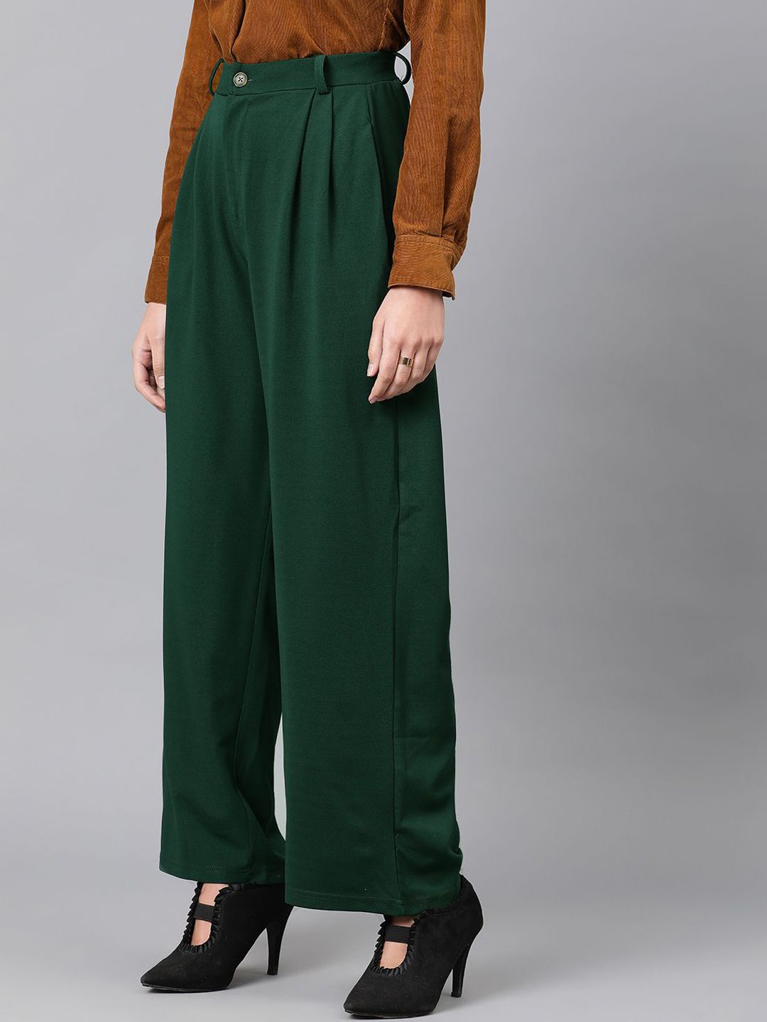 Kotty Women High-Rise Easy Wash Pleated Parallel Trousers