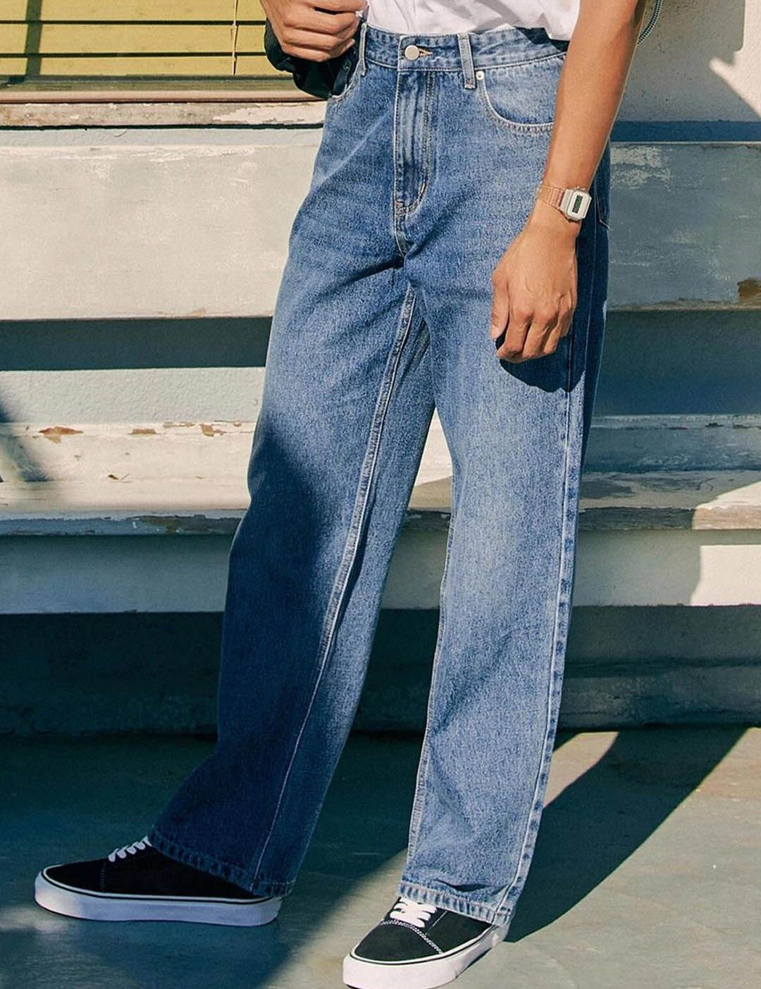 Kotty  Men Clean Look Straight Fit Heavy Fade Stretchable Jeans