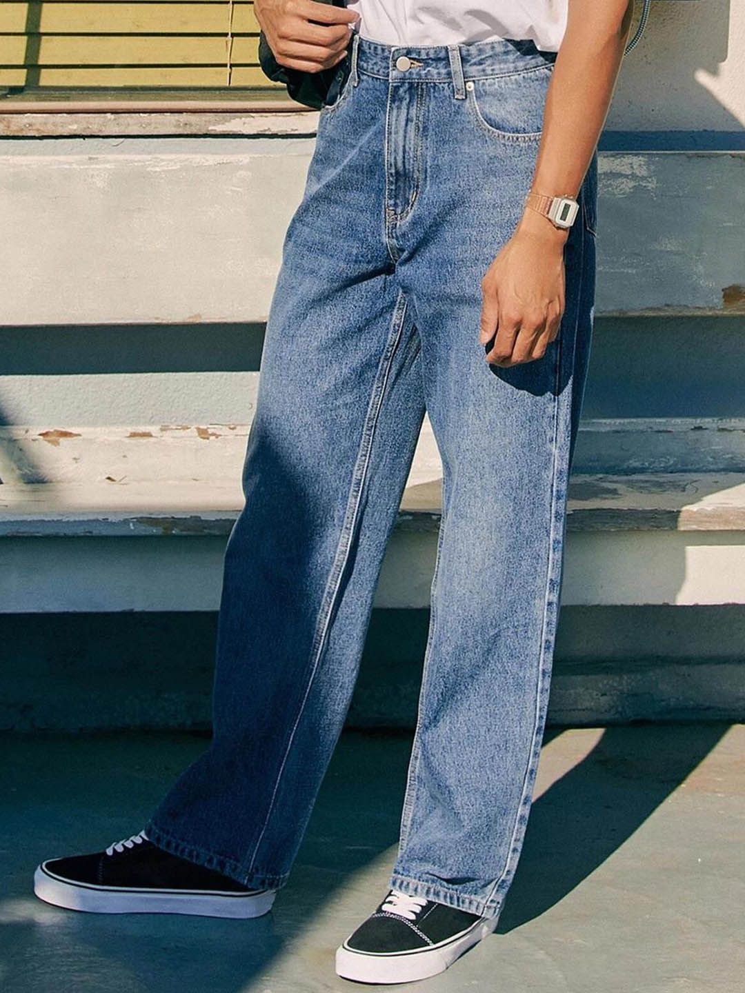 Kotty  Men Clean Look Straight Fit Heavy Fade Stretchable Jeans