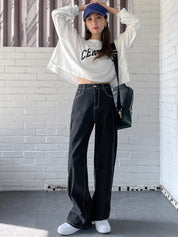 Kotty Women Wide Leg High-Rise Clean Look Stretchable Jeans