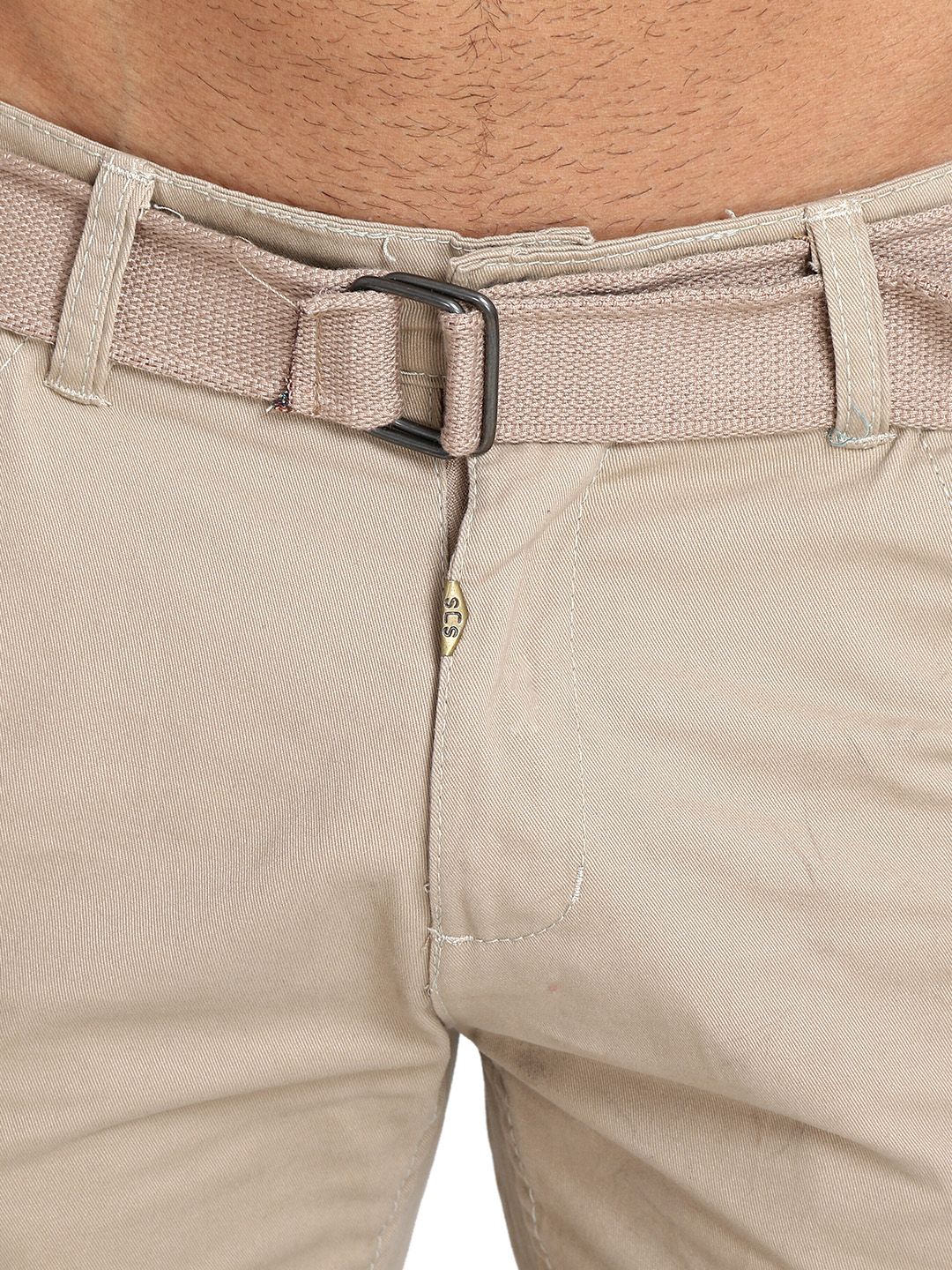 Kotty Men Beige Solid Regular Fit Regular Shorts