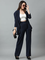 Kotty Navy Blue Shawl Neck Blazer & Trousers