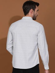 Kotty White & Grey New Checked Spread Collar Casual Shirt