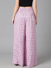 Kotty Women Relaxed Floral Printed Flared High-Rise Easy Wash Parallel Trousers