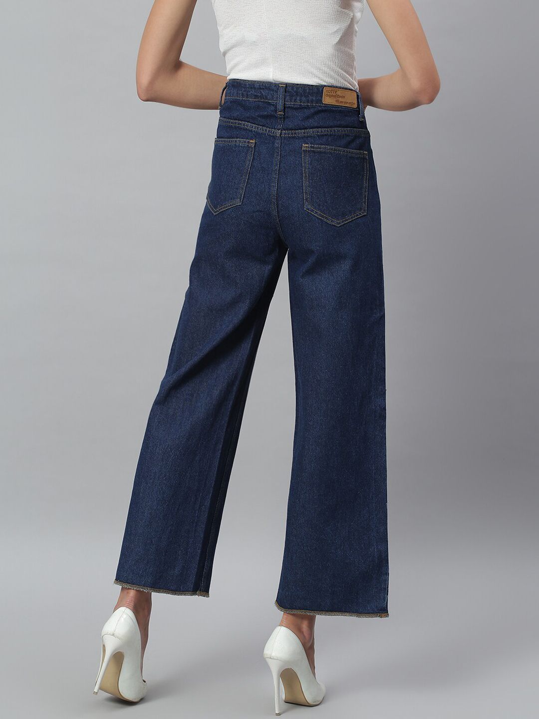 Kotty Women Navy Blue Flared High-Rise Stretchable Jeans