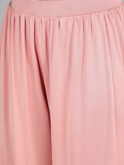Kotty Women Pink Flared High-Rise Pleated Trousers