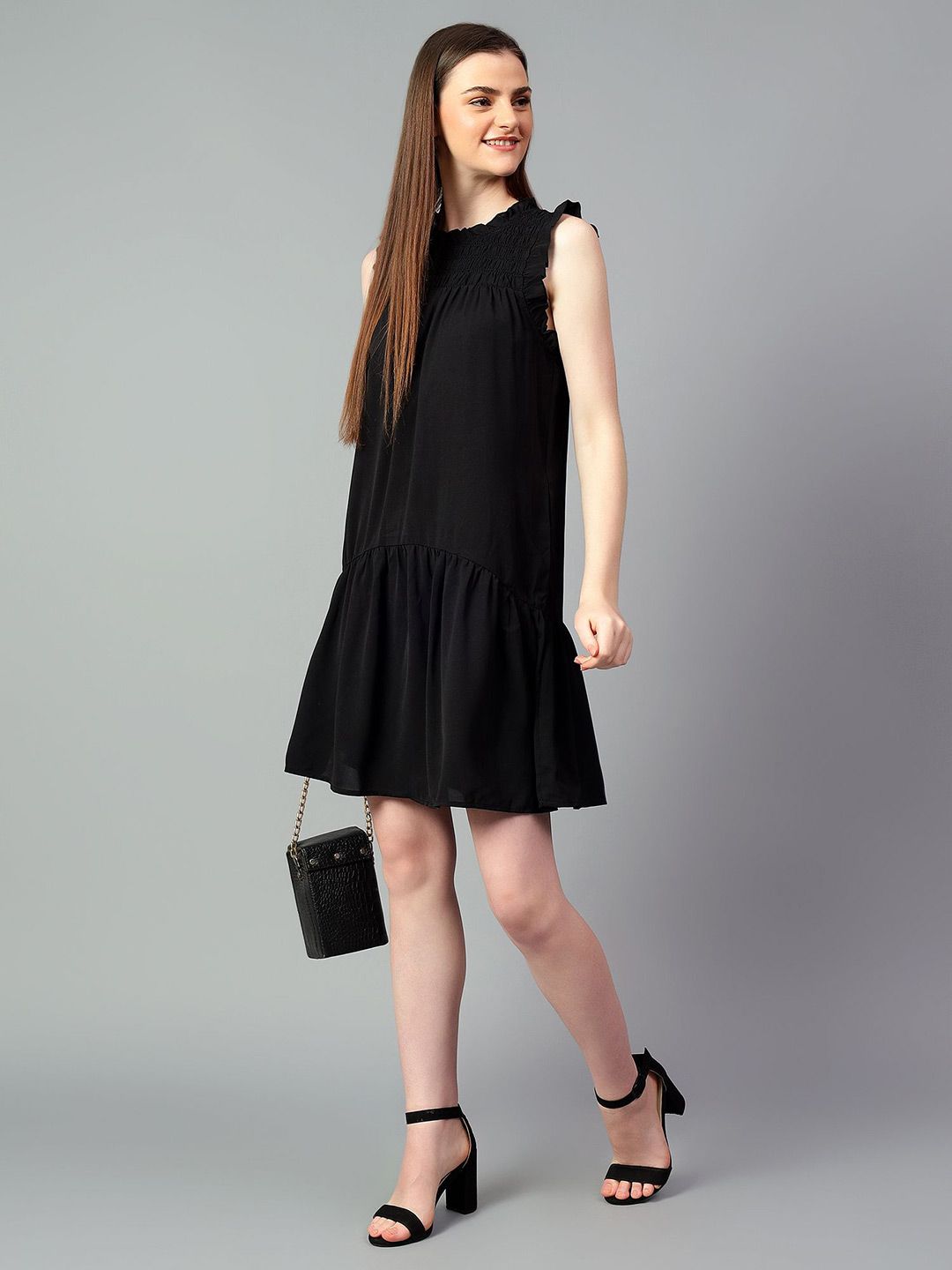 Kotty Solid Fit & Flare Sleeveless Dress