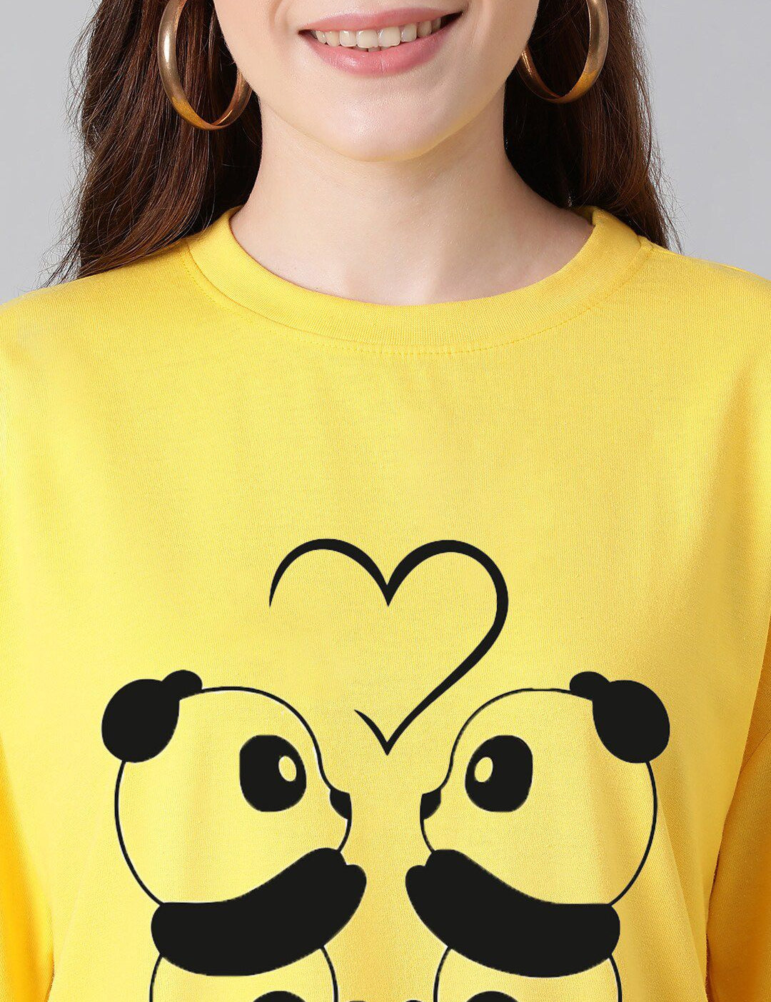 Kotty Graphic Printed Round Neck Drop-Shoulder Sleeves Oversized Fit Cotton T-Shirt