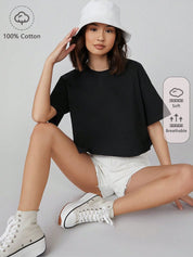 Kotty Round Neck Cotton Oversized T-shirt