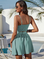 Kotty Green Shoulder Straps Top With Skirt