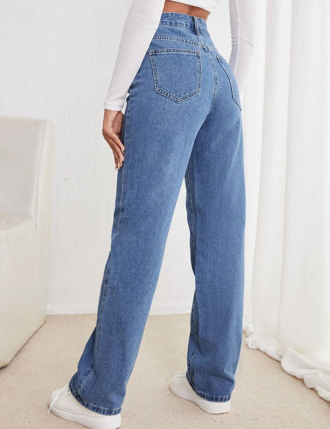 Kotty Women Jean Straight Fit Light Fade High-Rise Stretchable Jeans