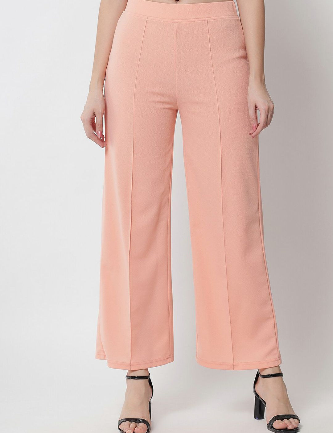 Kotty Women Pink Relaxed Straight Fit Parallel Trousers