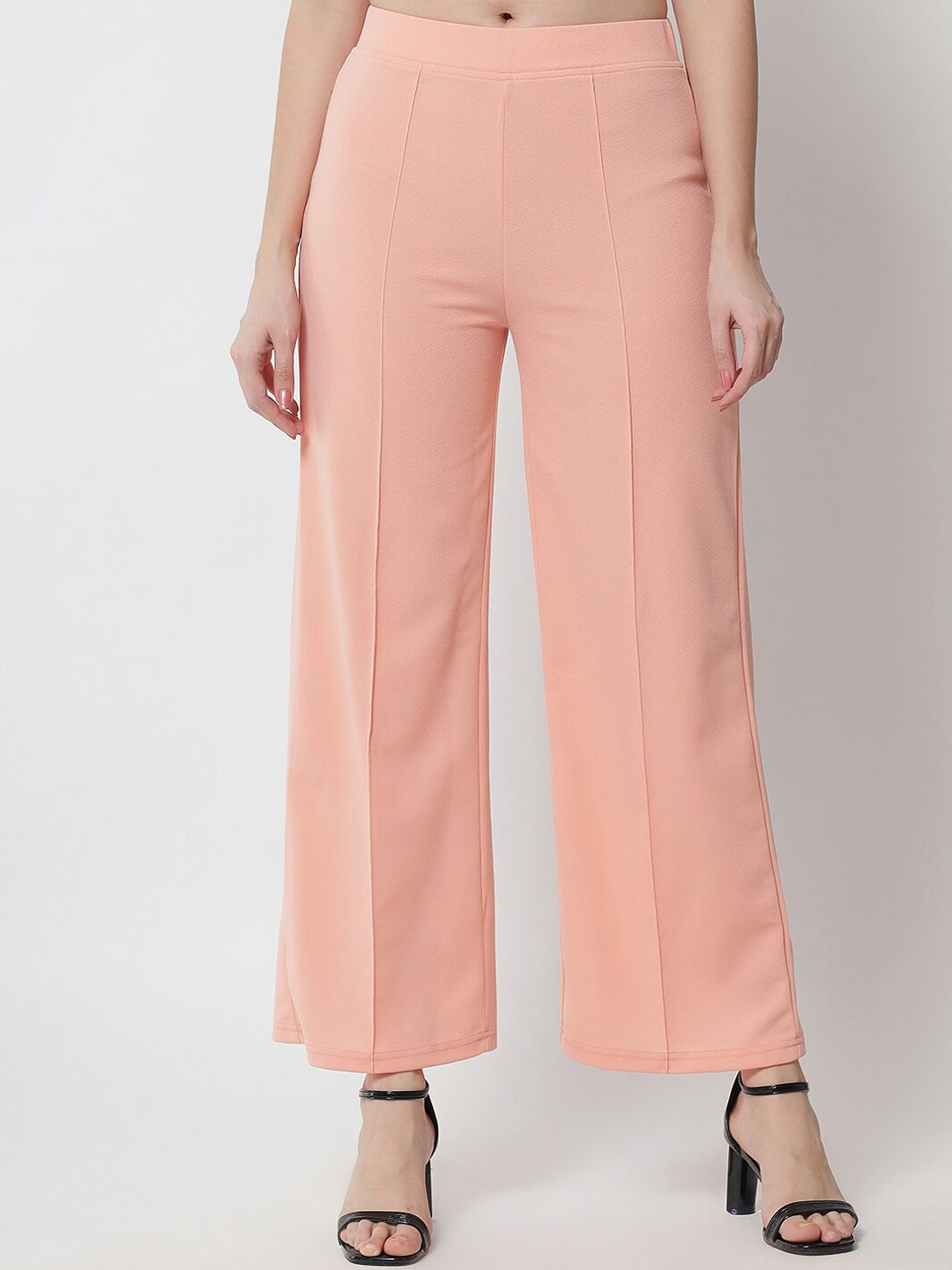 Kotty Women Pink Relaxed Straight Fit Parallel Trousers