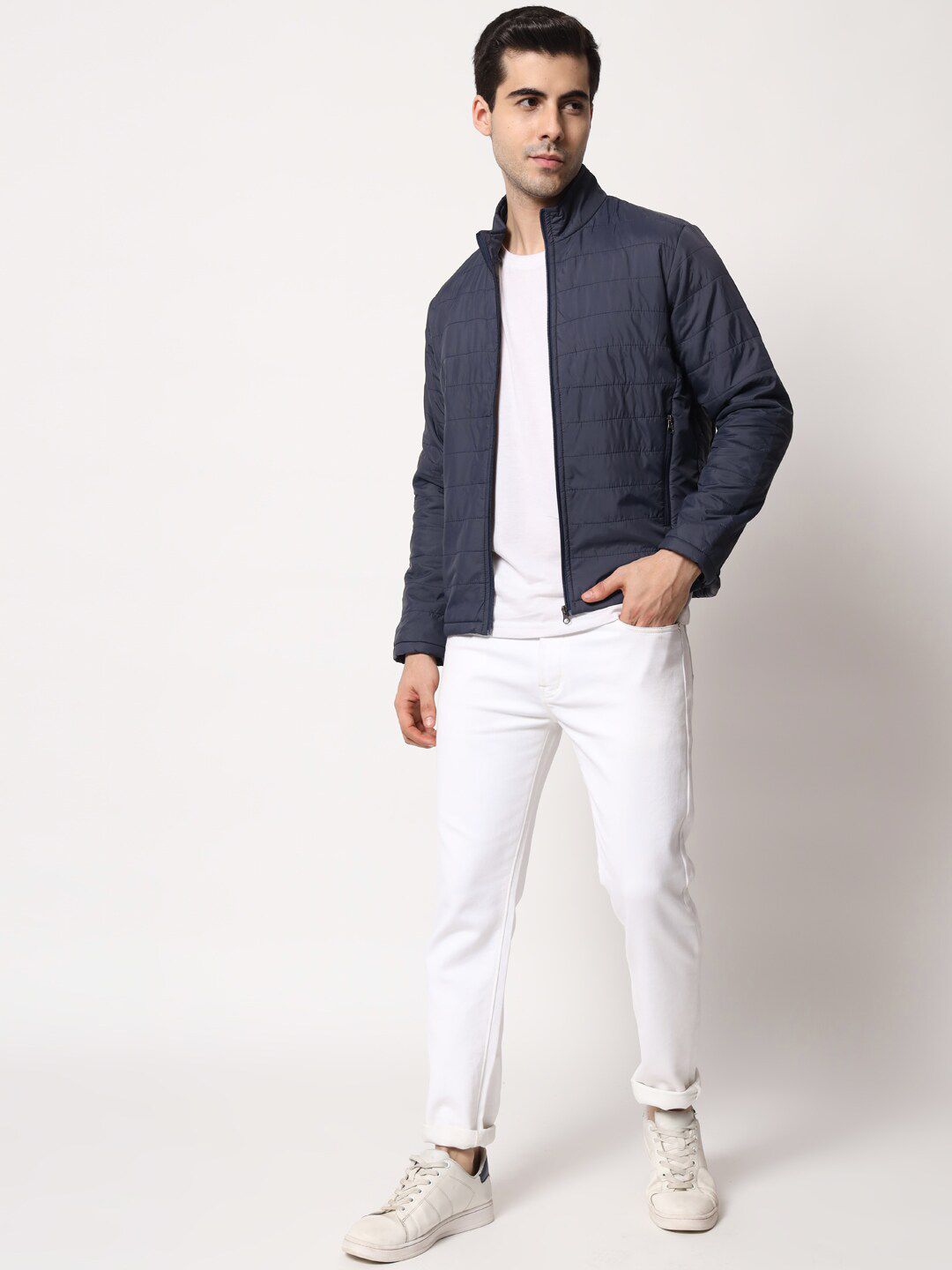 Kotty Men Navy Blue Outdoor Padded Jacket