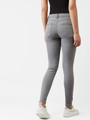 Kotty Women Grey Skinny Fit High-Rise Clean Look Jeans