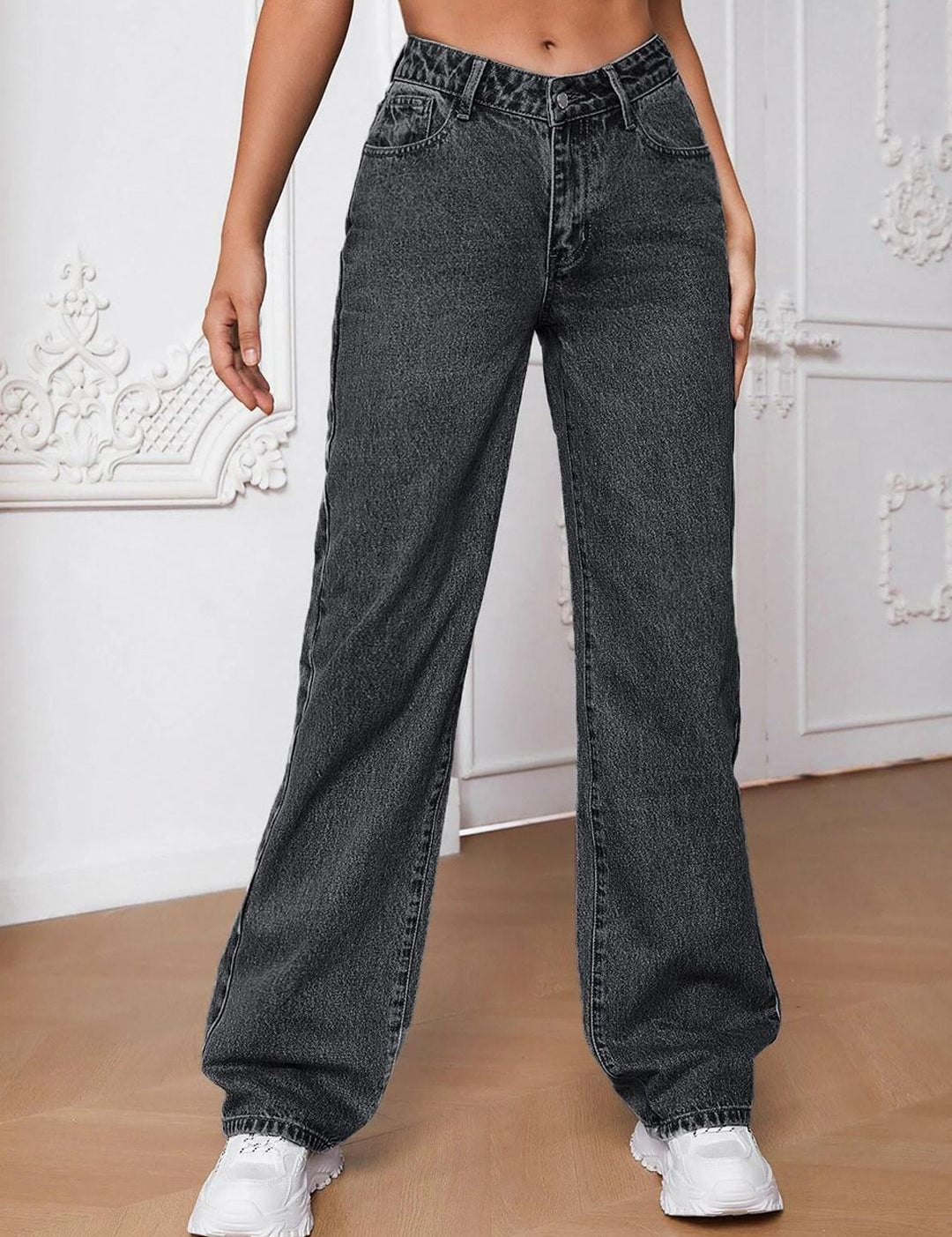 Kotty Women Jean Light Fade Wide Leg Stretchable Jeans