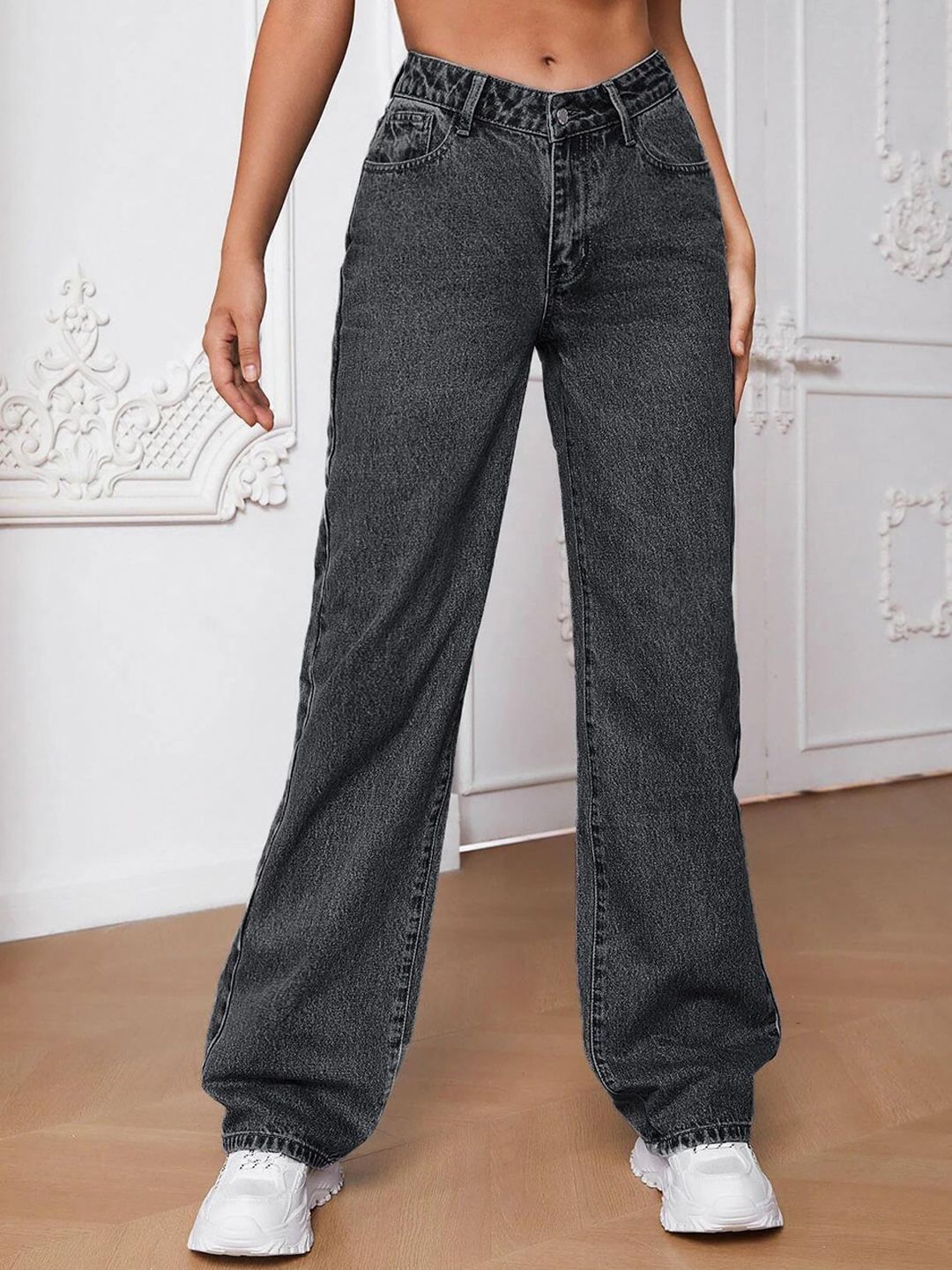 Kotty Women Jean Light Fade Wide Leg Stretchable Jeans