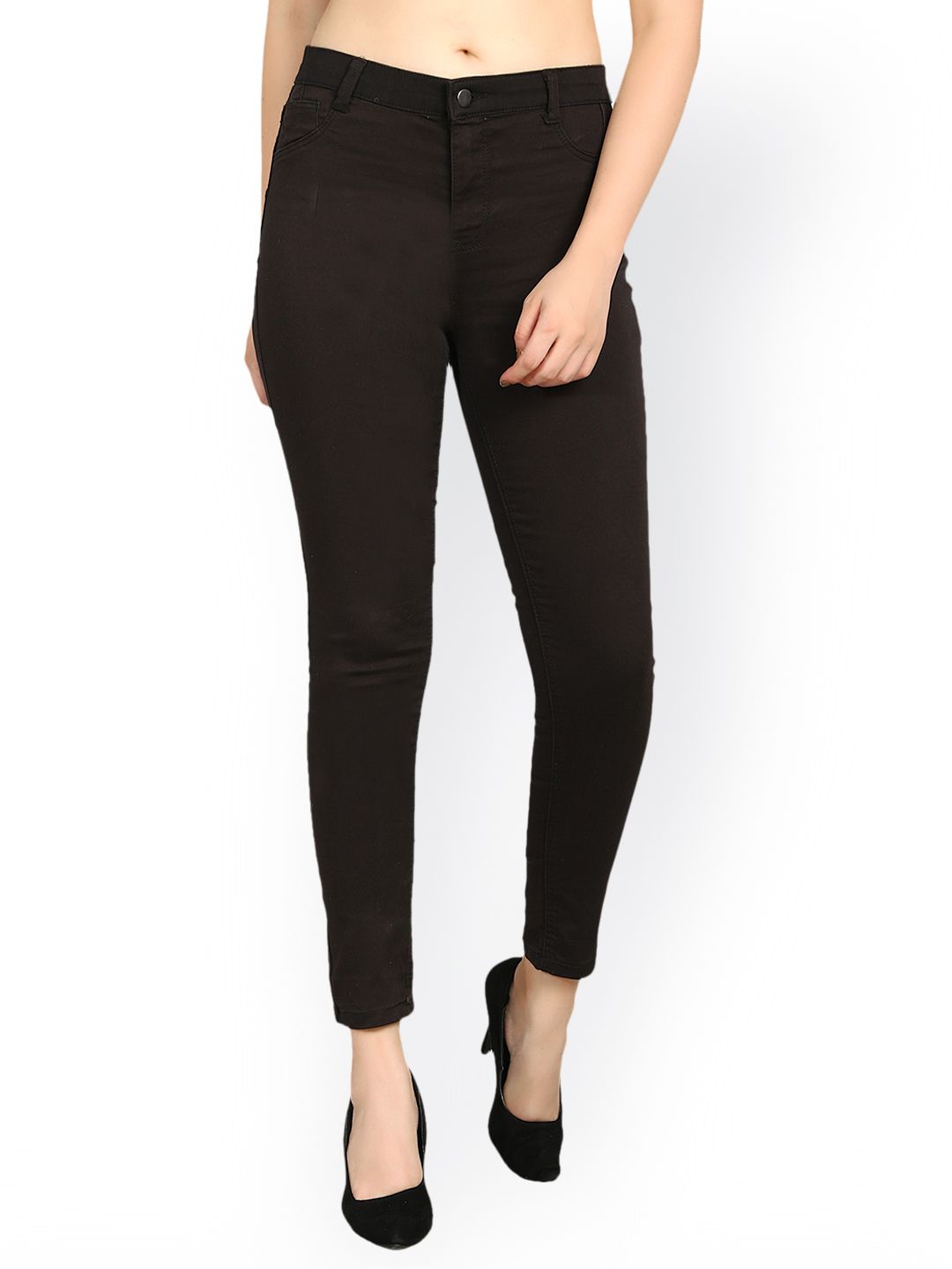 Kotty Women Black Skinny Fit High-Rise Clean Look Stretchable Jeans