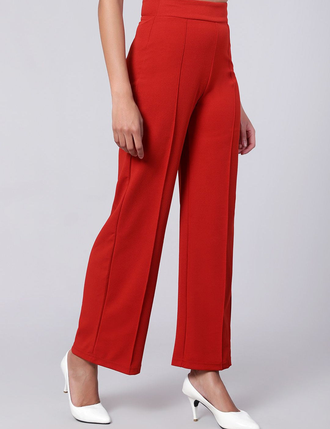 Kotty Women Pack Of 2 Straight Fit High-Rise Easy Wash Trousers