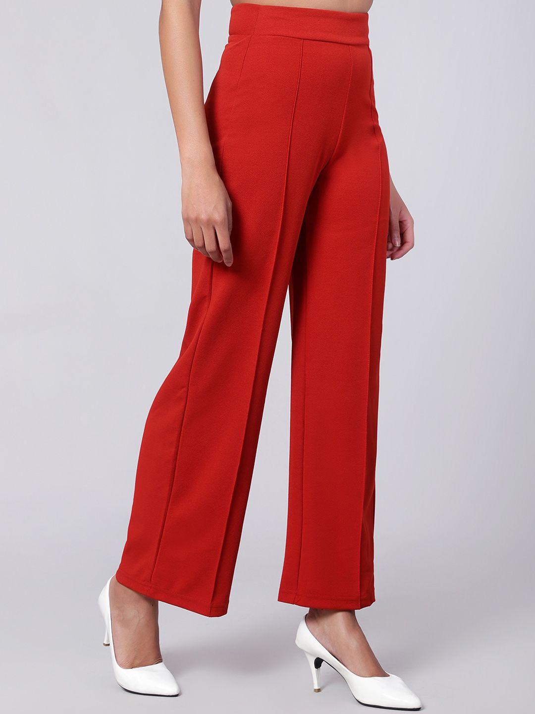 Kotty Women Pack Of 2 Straight Fit High-Rise Easy Wash Trousers