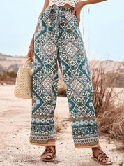 Kotty Women Multicoloured Ethnic Motifs Printed Relaxed High-Rise Easy Wash Trousers