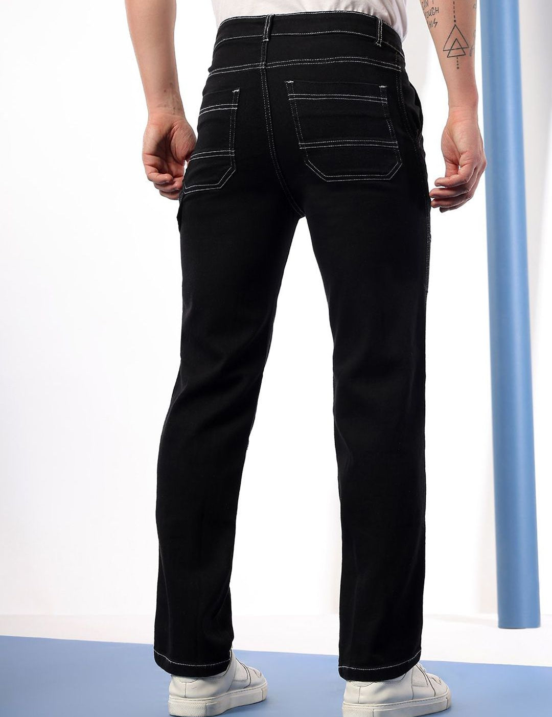 Kotty Men Mid Rise Slim Fit No Fade Clean Look Stretchable Jeans