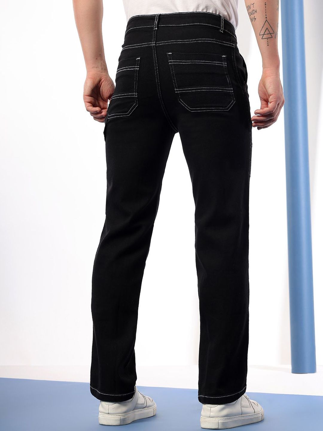 Kotty Men Mid Rise Slim Fit No Fade Clean Look Stretchable Jeans