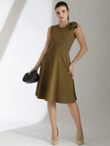 Kotty Women Tie-Up Neck Bow Detail Fit & Flare Dress