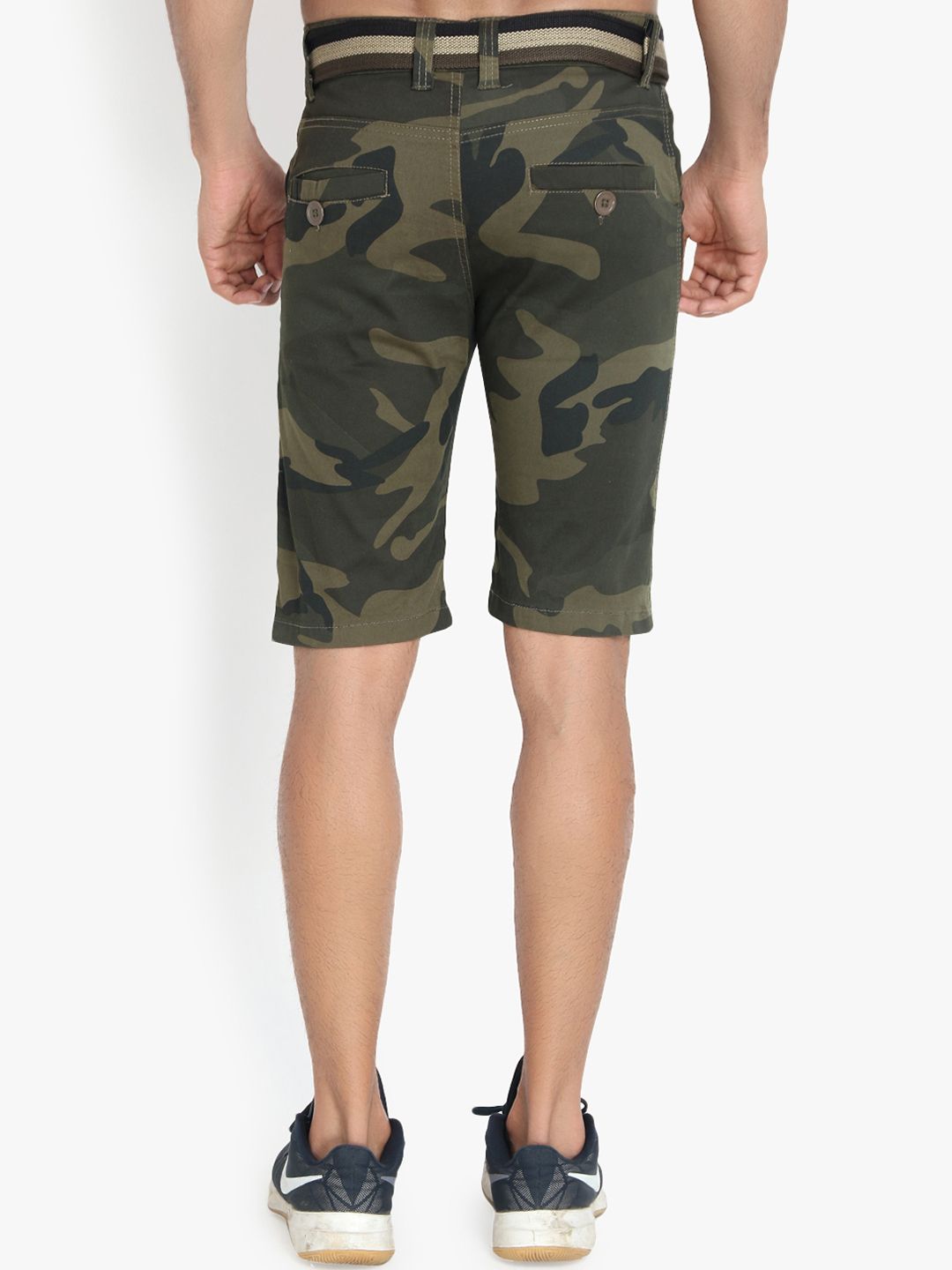 Kotty Men Green Printed Regular Fit Regular Shorts