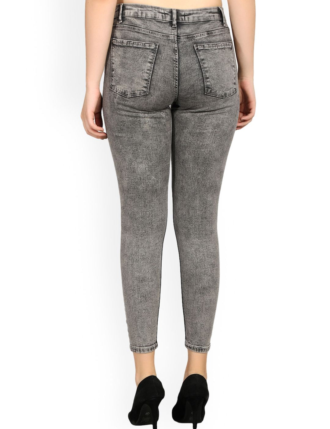 Kotty Women Charcoal Skinny Fit High-Rise Clean Look Jeans