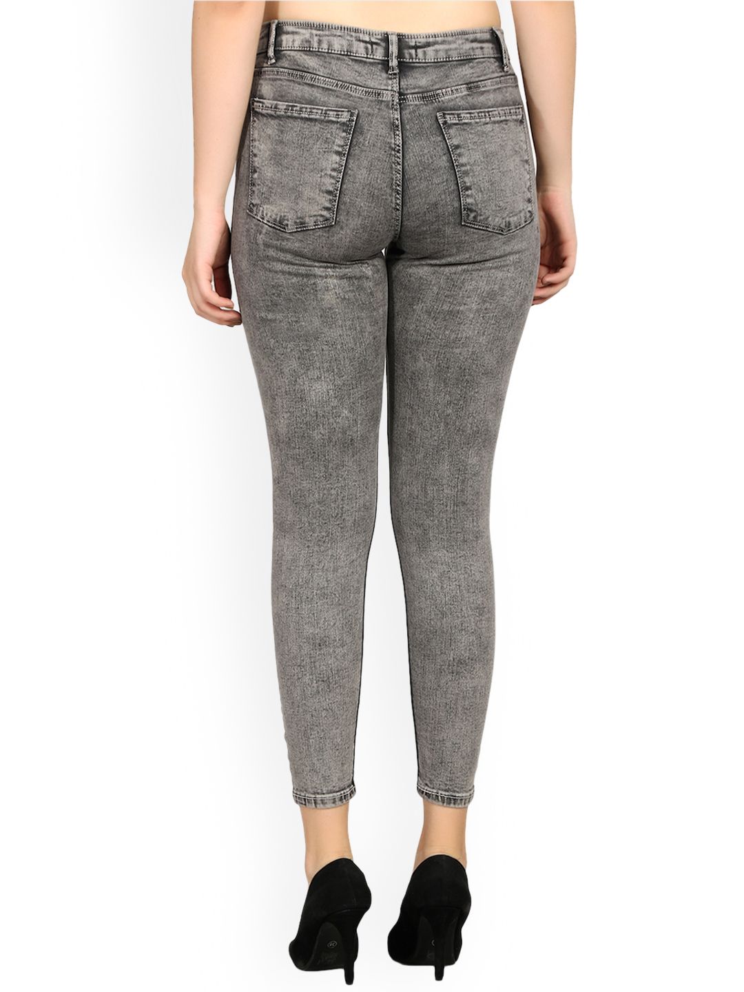 Kotty Women Charcoal Skinny Fit High-Rise Clean Look Jeans