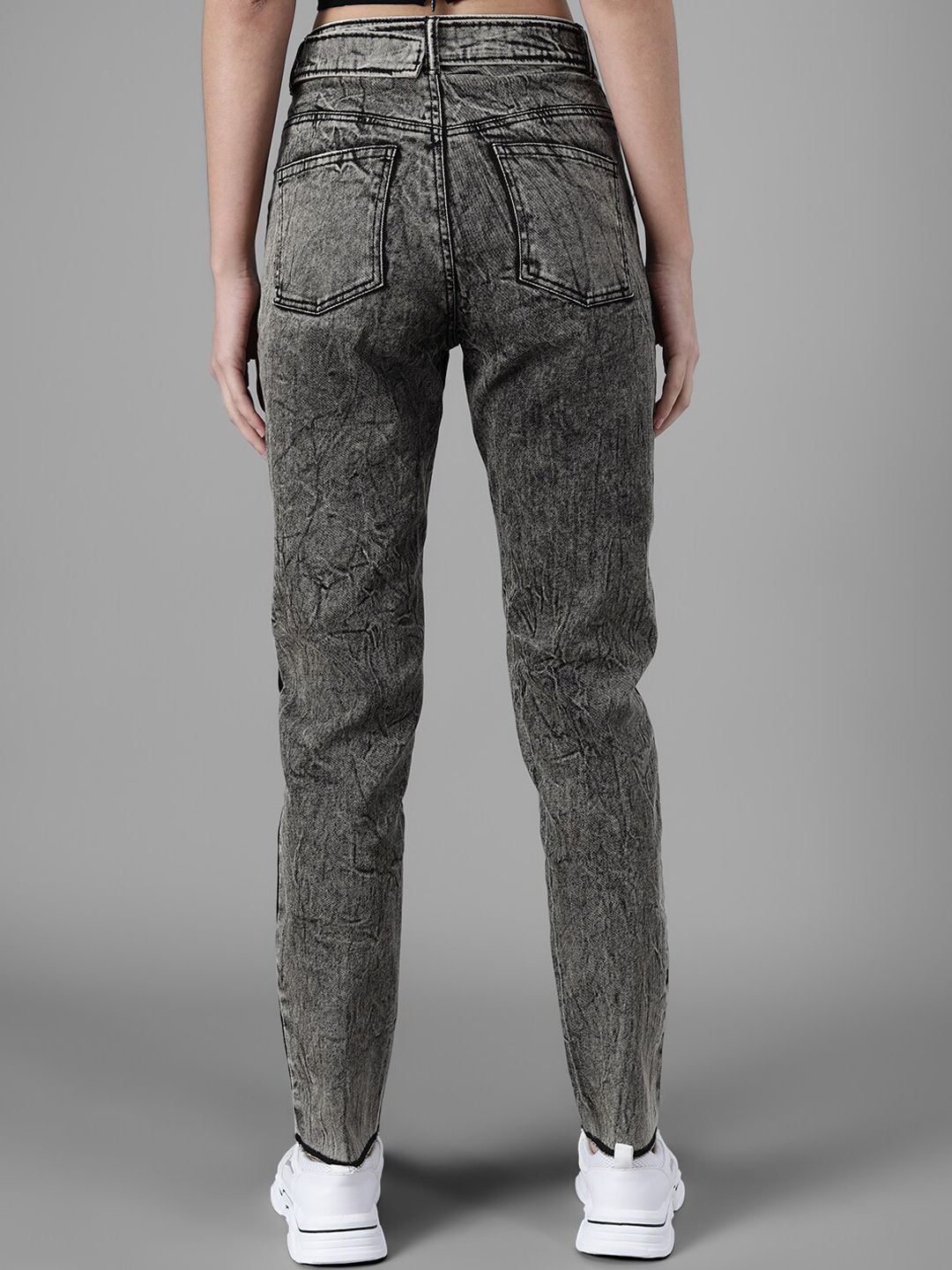 Kotty Women Charcoal Grey Slim Fit High-Rise Clean Look Jeans