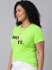 Kotty Women Typography Printed Cotton T-shirt