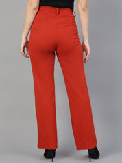 Kotty Women Pack Of 2 Relaxed Straight Leg Fit High-Rise Easy Wash Trousers