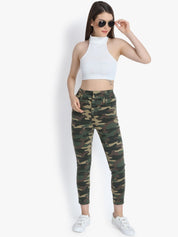 Kotty Women Green & Yellow Skinny Fit High-Rise Clean Look Jeans