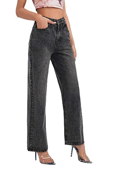 KOTTY Women's Straight fit grey color denim jeans