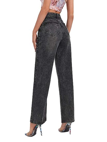 KOTTY Women's Straight fit grey color denim jeans