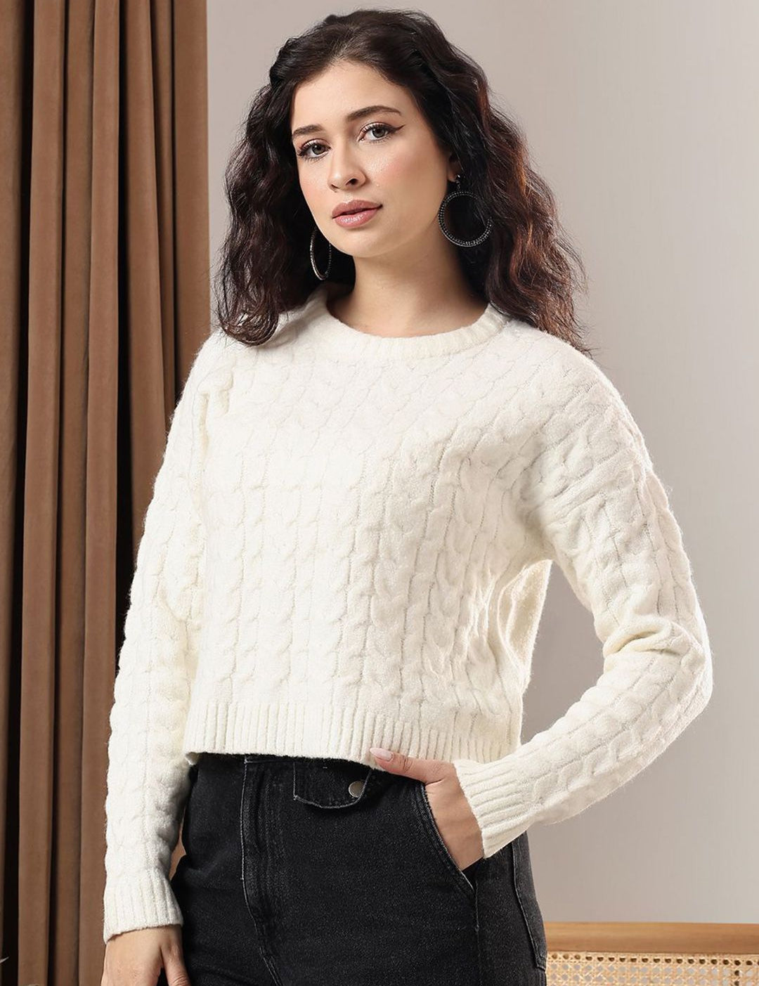 Kotty Women Long Sleeves Crop Pullover